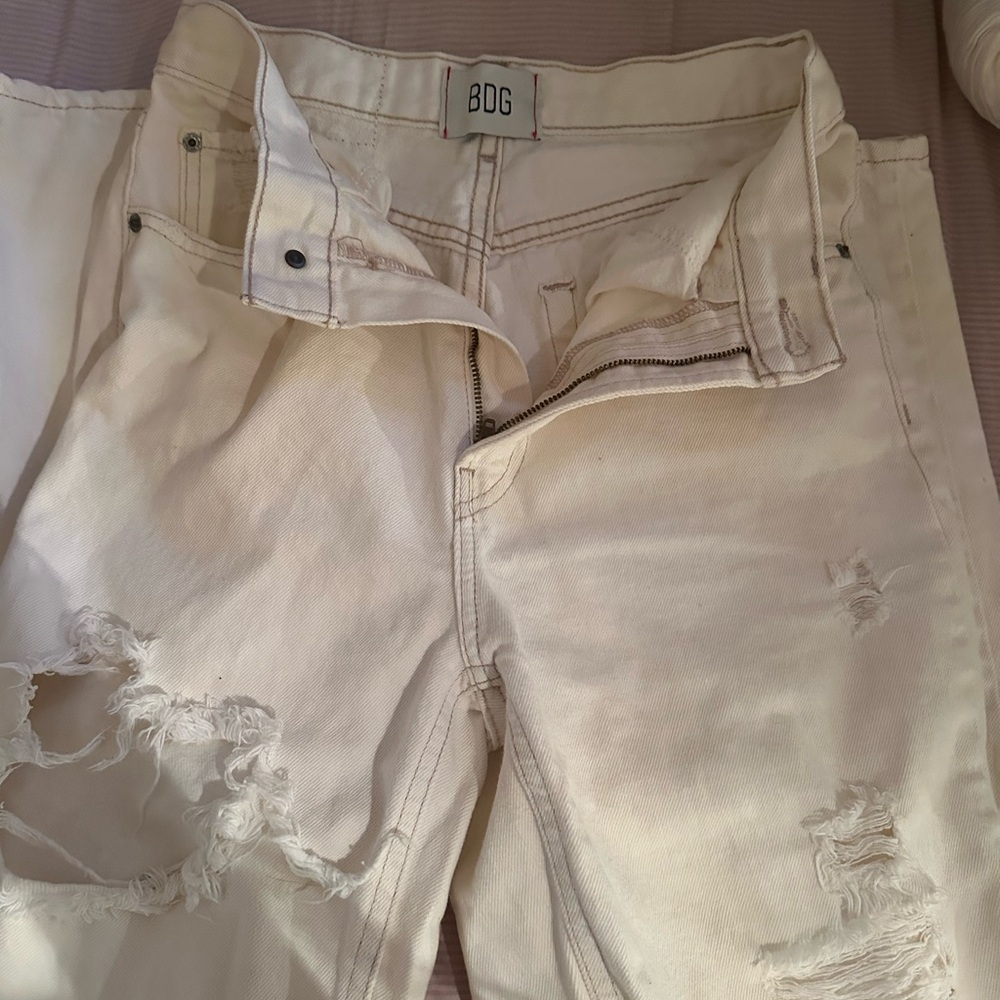 BDG Off-White High-Rise Baggy Jeans